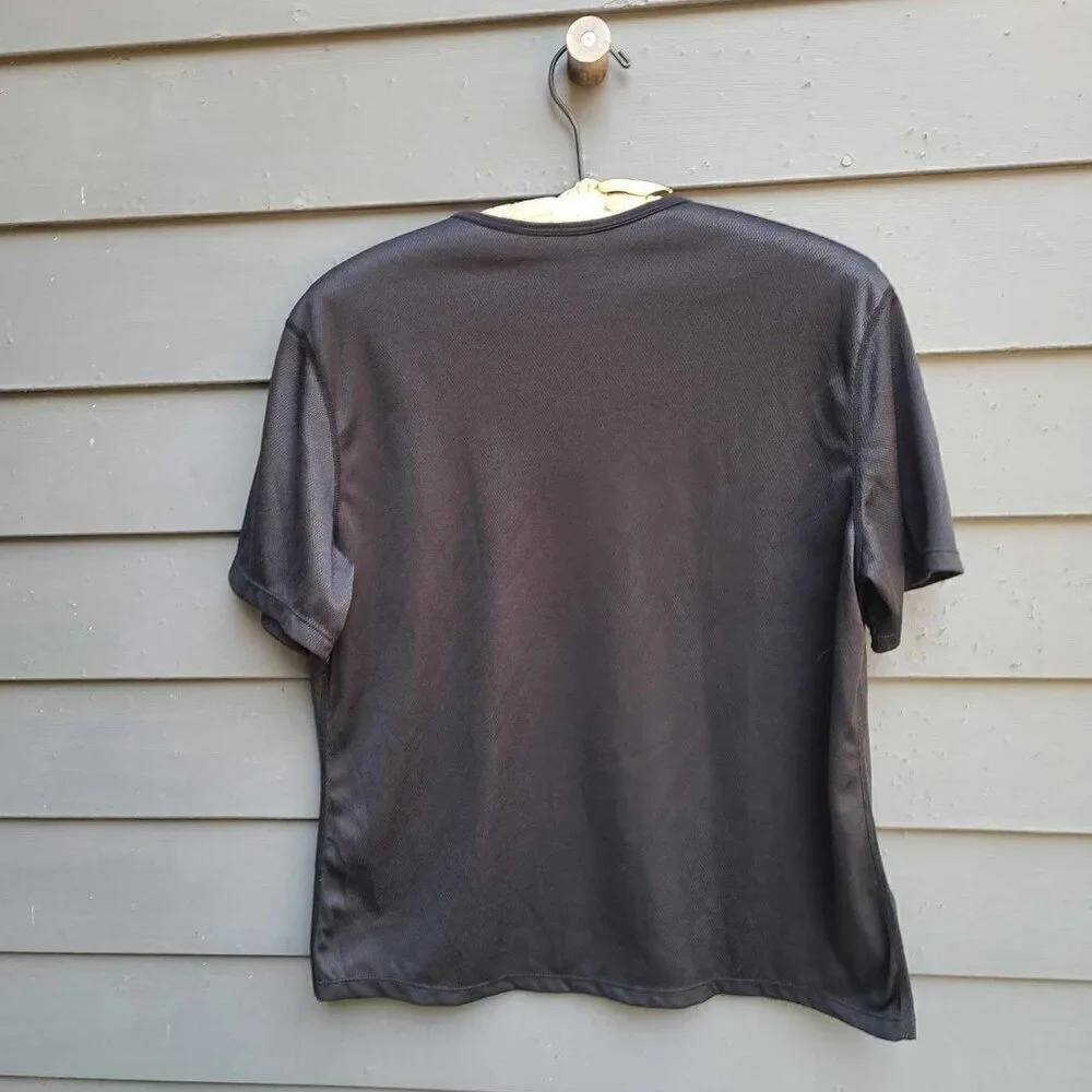 Nike Black V Neck Dri Fit Tee Shirt size Large